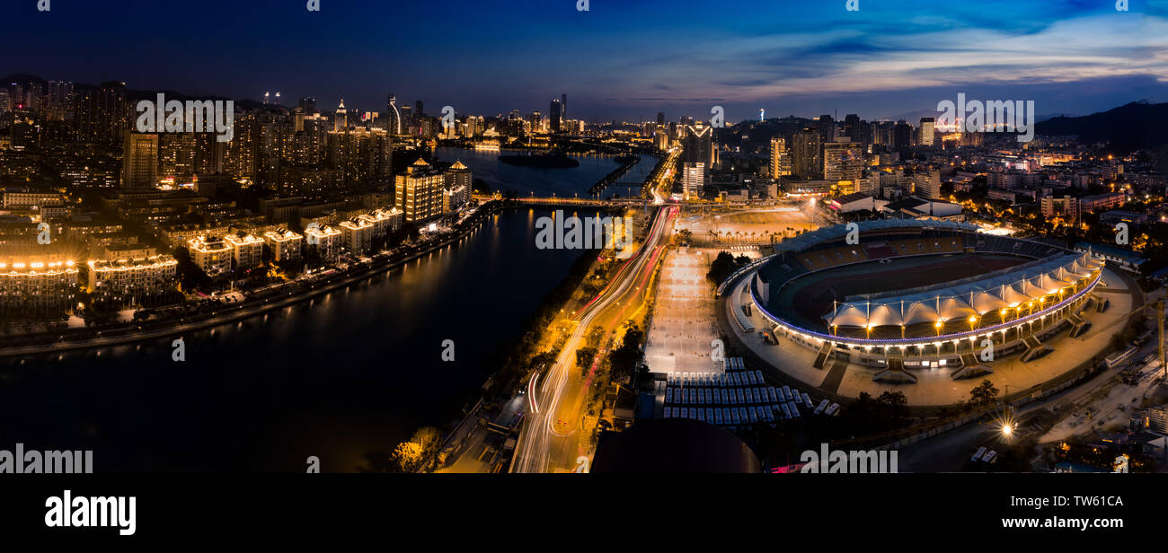 Nachtansicht von Lotto See Stockfoto