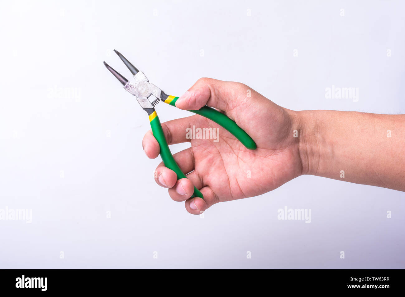 Vintage Zange in der Hand des Menschen Stockfoto