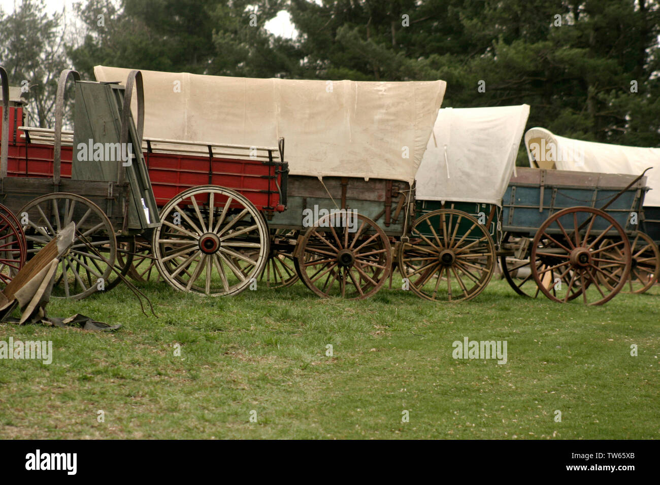 Antiken amerikanischen Karren/Wagen/Postkutschen Stockfoto