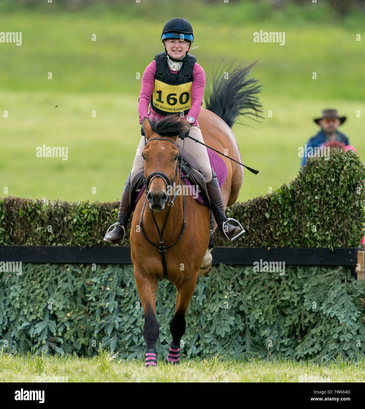 16. Juni 2019, burgie Haus, Forres, Moray, Schottland, Großbritannien. Dies ist ein Teilnehmer innerhalb der britischen Eventing verbundenen Veranstaltung, burgie Reiten. Stockfoto