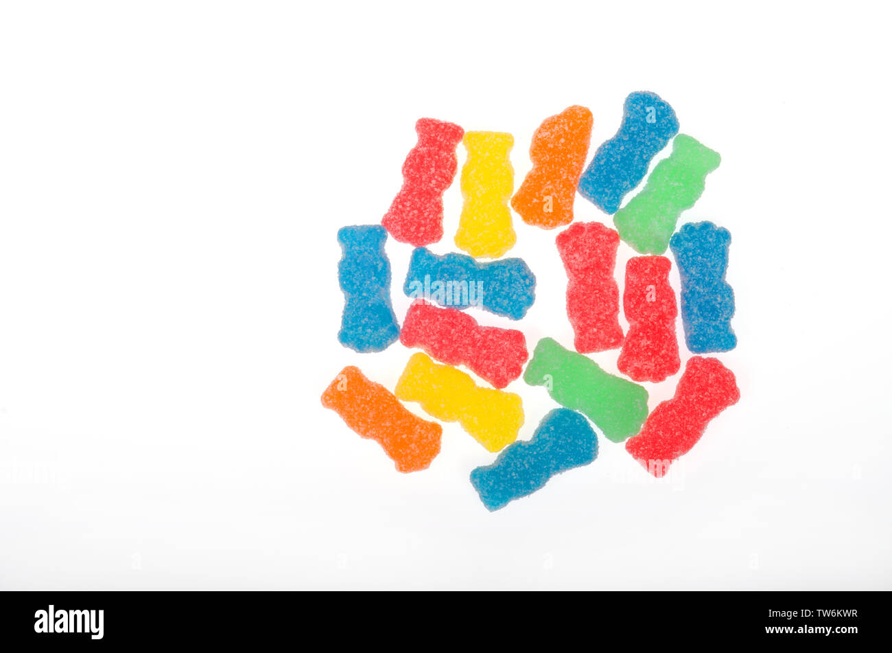 Sour Patch Kids gummies Bonbons oder Gummibärchen zuckerhaltigen Süßigkeiten isoliert Stockfoto