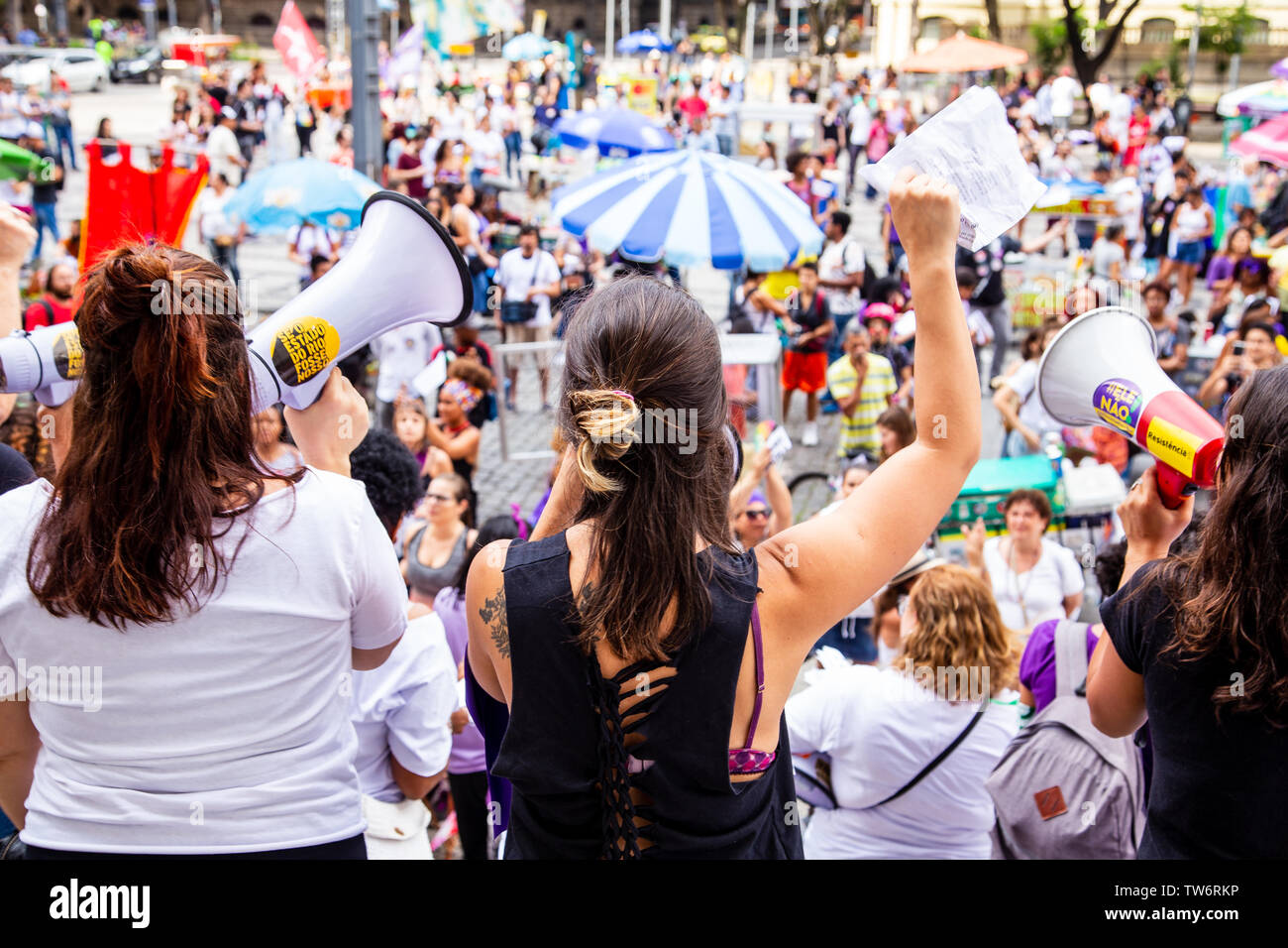 Rio de Janeiro, Brasilien - 29. September 2018: Nicht er Demonstration gegen Bolsonaro. Stockfoto