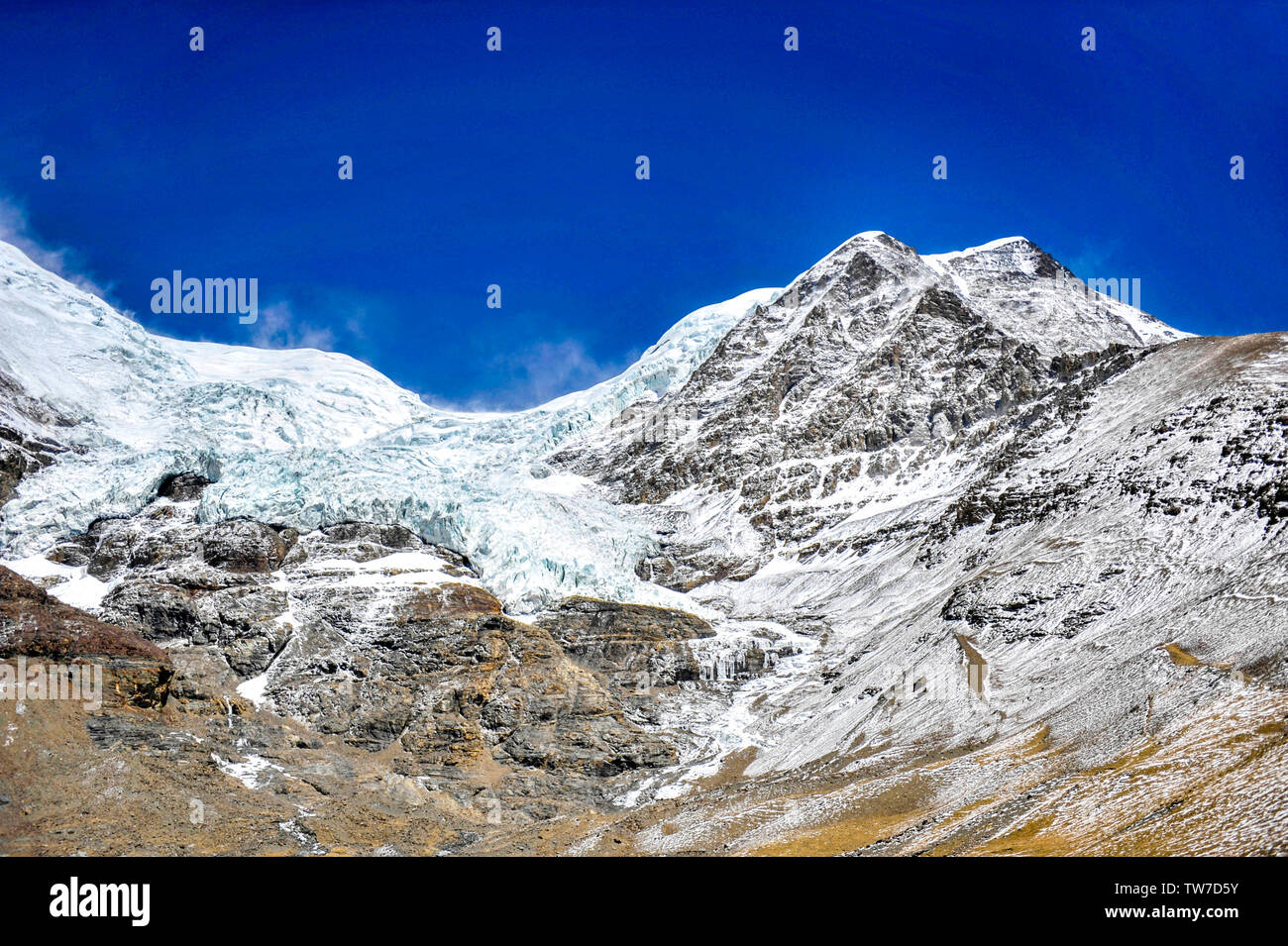 Karola Gletscher, Tibet Stockfoto