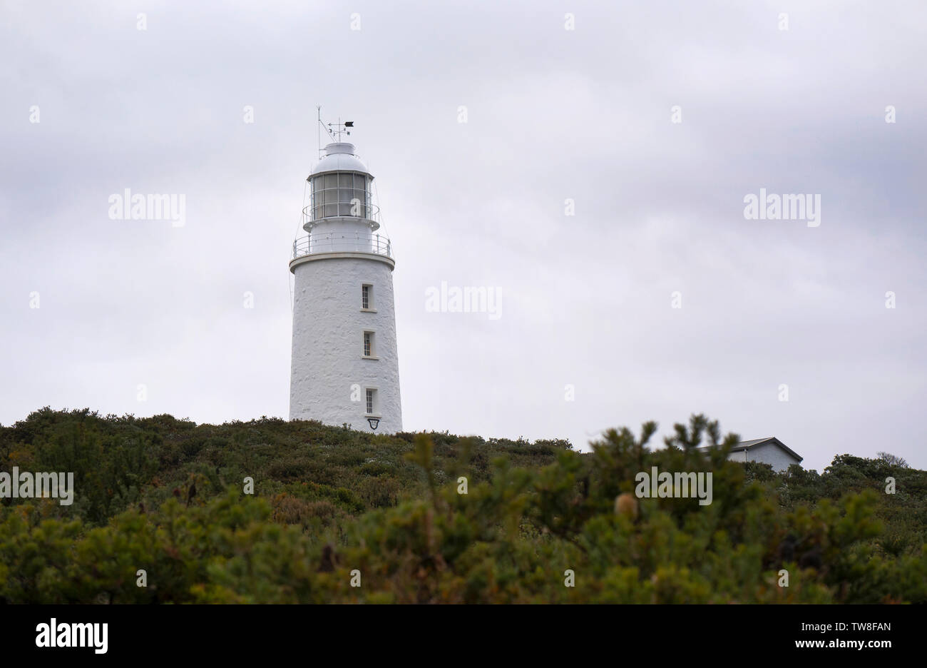 Cape Bruny Lighthouse auf Bruny Island, Tasmanien, Australien reisen tourismus Ziel. Der Leuchtturm wurde im Jahre 1836 erbaut. Stockfoto