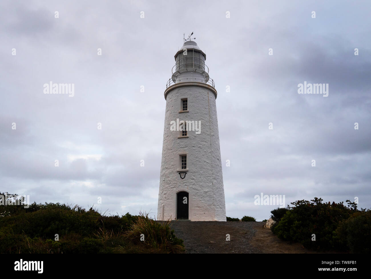 Cape Bruny Lighthouse auf Bruny Island, Tasmanien, Australien reisen tourismus Ziel. Der Leuchtturm wurde im Jahre 1836 erbaut. Stockfoto