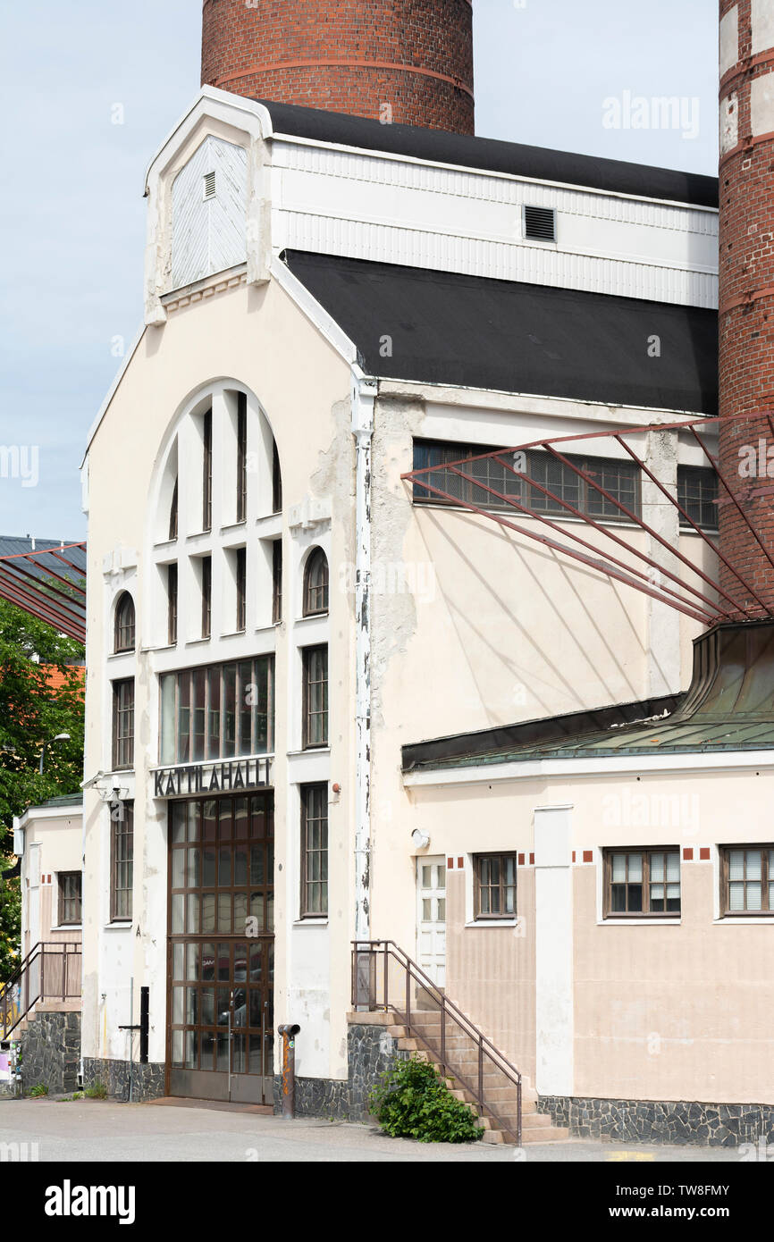 Kattilahalli (Kessel Halle) an Suvilahti Helsinki Finnland Stockfoto
