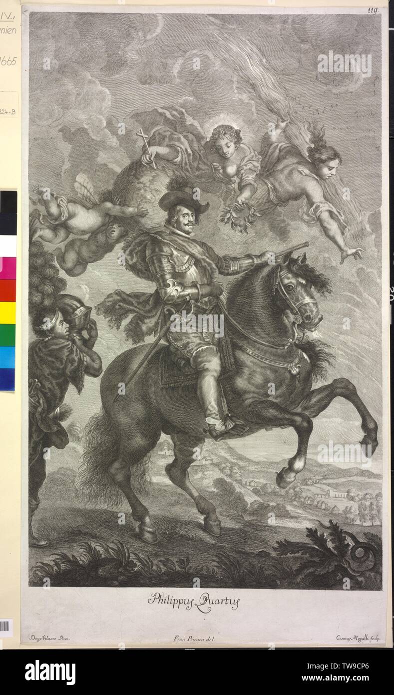 Philipp IV., König von Spanien, Gravur von Cosimo Mogalli auf Gemälde von Peter Paul Rubens, Artist's Urheberrecht nicht gelöscht werden Stockfoto