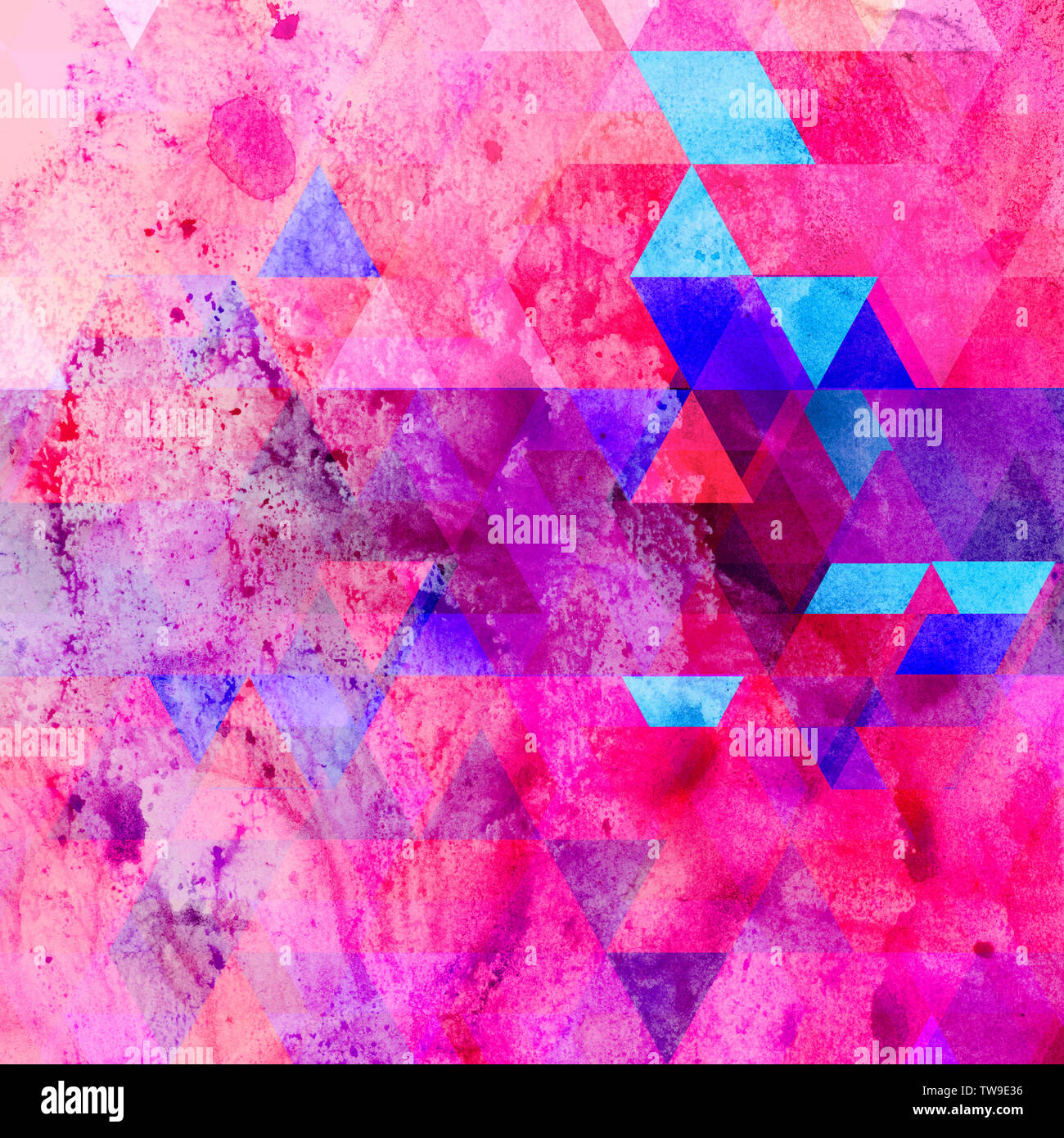 Schöne abstrakte Aquarell retro geometrischen Hintergrund Stockfoto