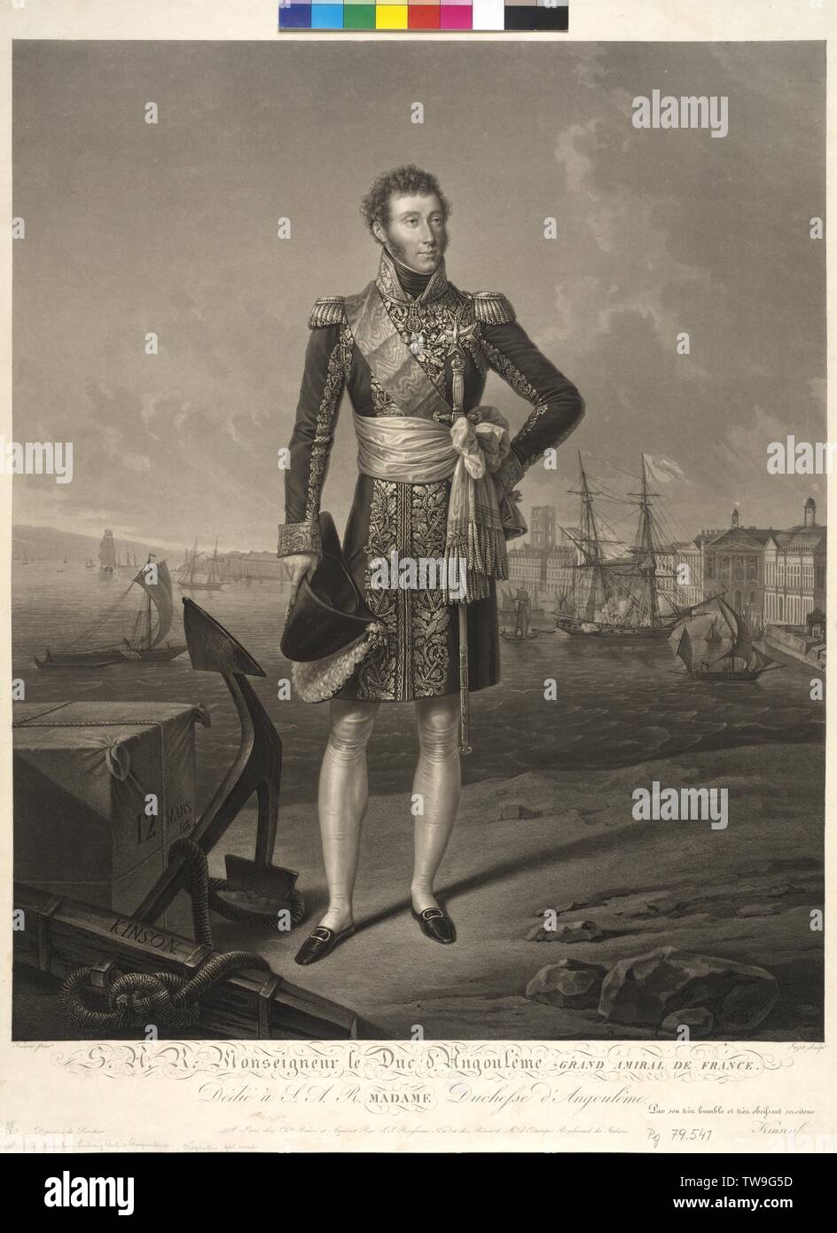 Louis Anton, Dauphin von Frankreich, aquatinta/Mischtechnik von Jean Pierre Marie Jazet basierend auf ein Gemälde von François Joseph Kinsoen, Additional-Rights - Clearance-Info - Not-Available Stockfoto