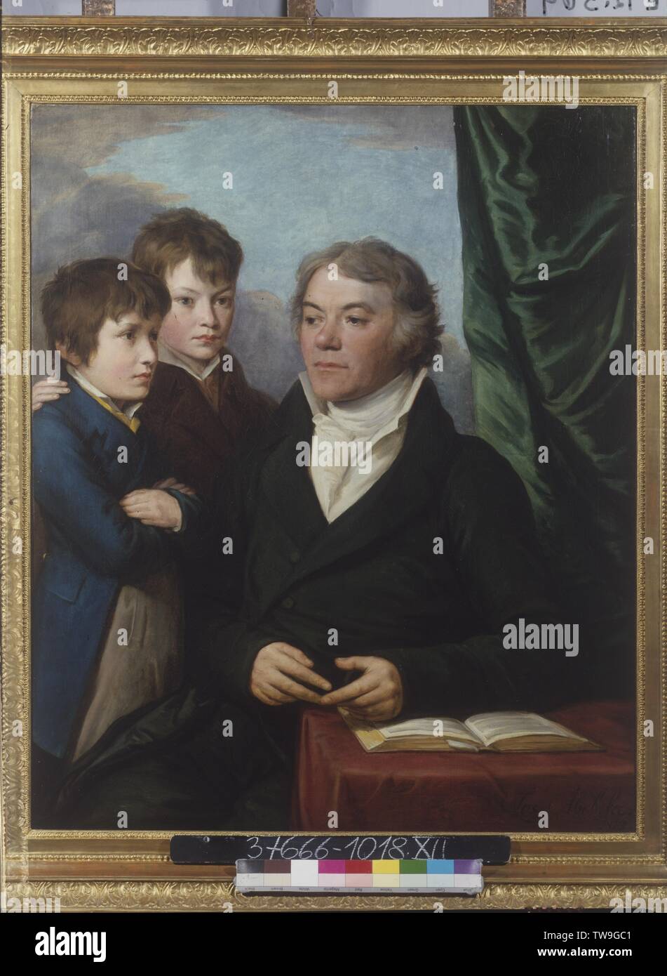 Abel, Joseph, Bild eines sitzenden Mann, Öl auf Leinwand. Gemälde von Joseph Abel. signiert und 1816 datiert, Additional-Rights - Clearance-Info - Not-Available Stockfoto