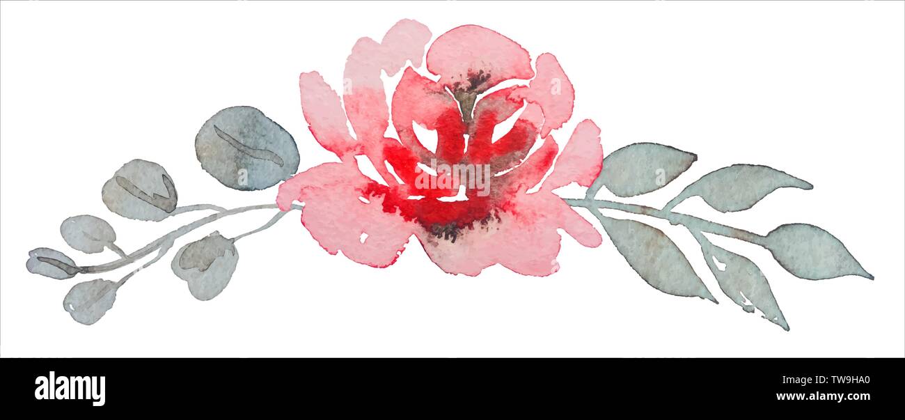 Hand Malerei Aquarell Rose, Blumenmuster Stock Vektor