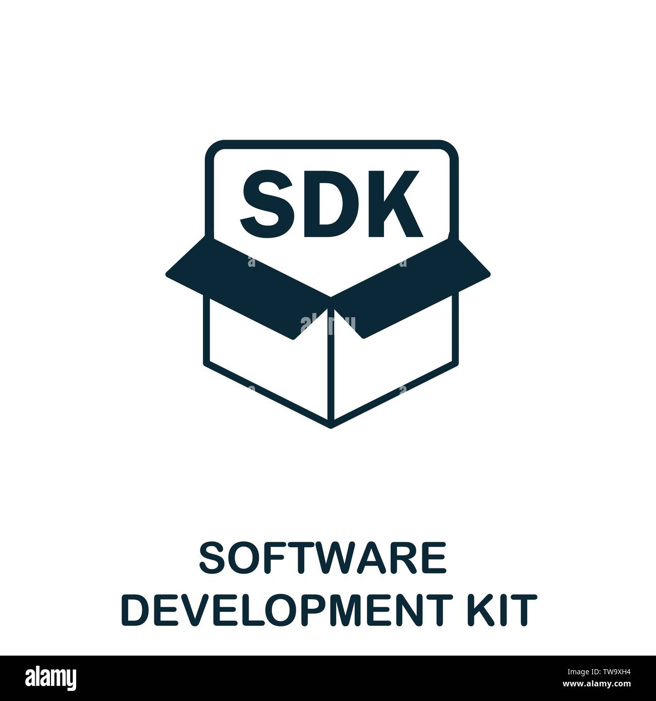 Symbol für Vektorsymbol des Software Development Kit. Kreative Zeichen aus Icons Sammlung. Gefülltes flaches Symbol für Software Development Kit für Computer und mobile Geräte Stock Vektor