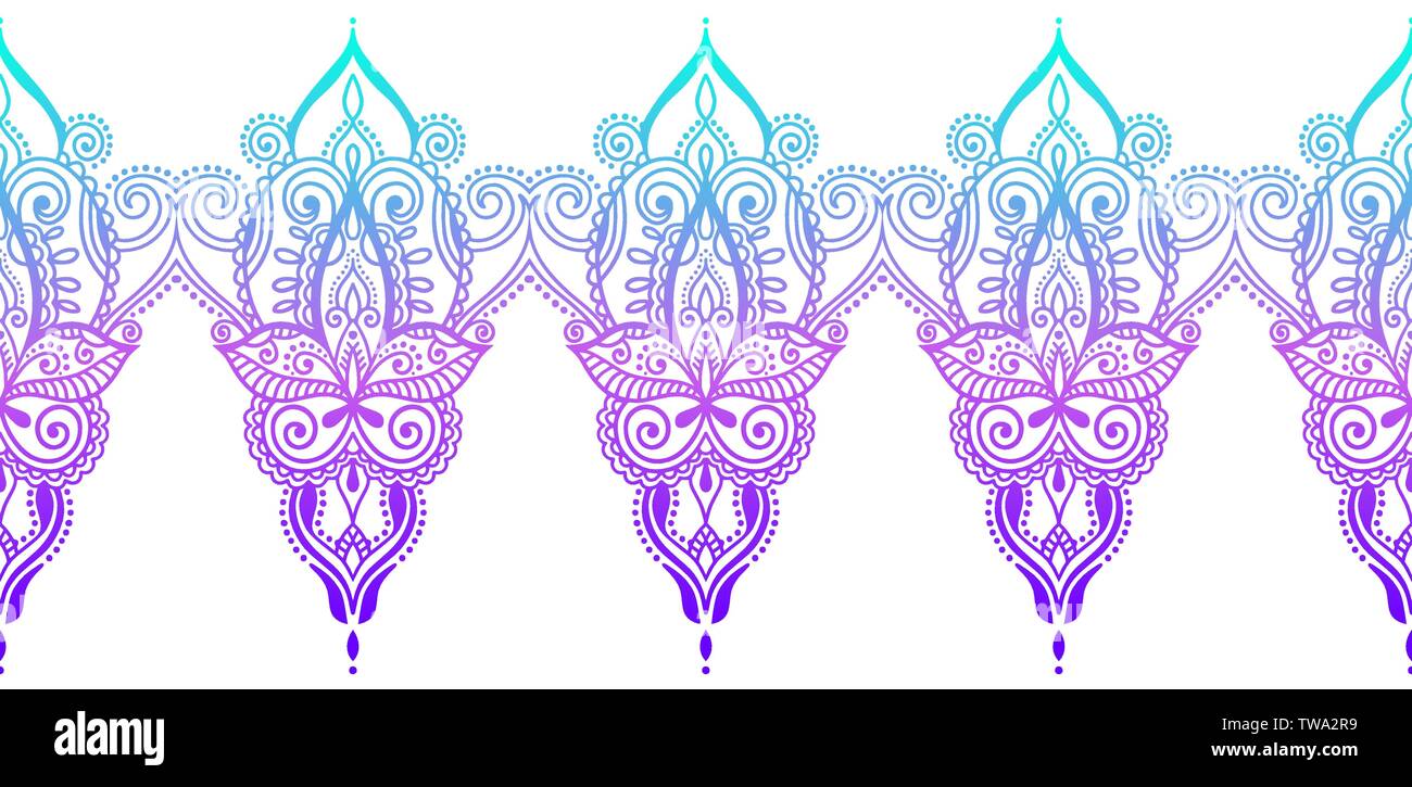 Indische nahtlose Paisley-muster, Henna mehndi Design Stock Vektor