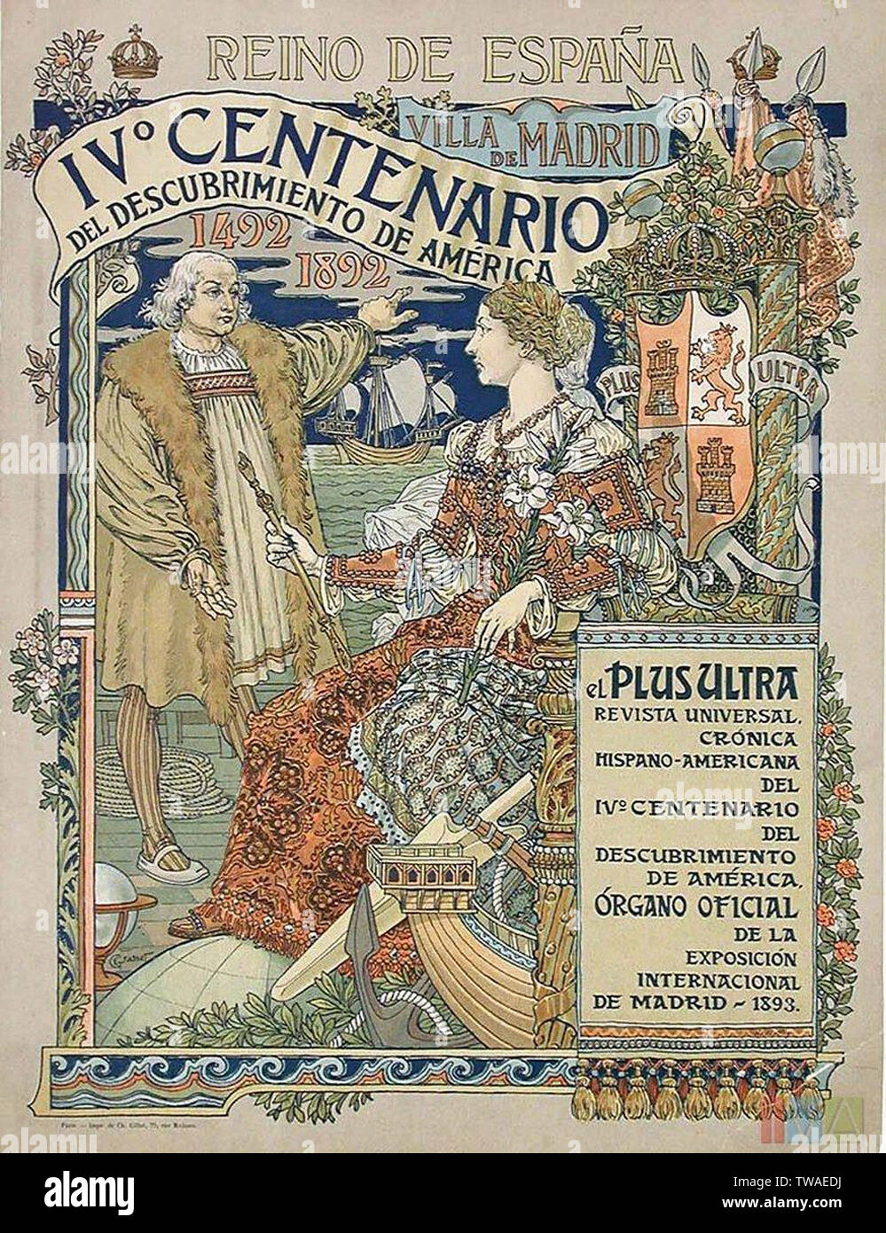 Eugène Grasset-ne Plus Ultr Reino de Espan 1893 1. Stockfoto