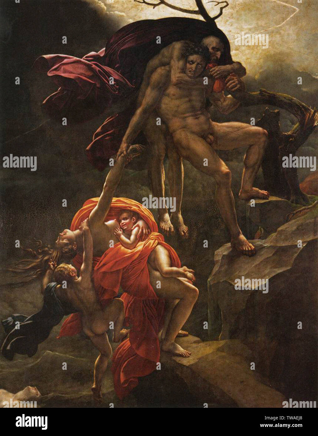 Anne-Louis Girodet de Roussy-Trioson-Szene Flut 1806 Stockfoto