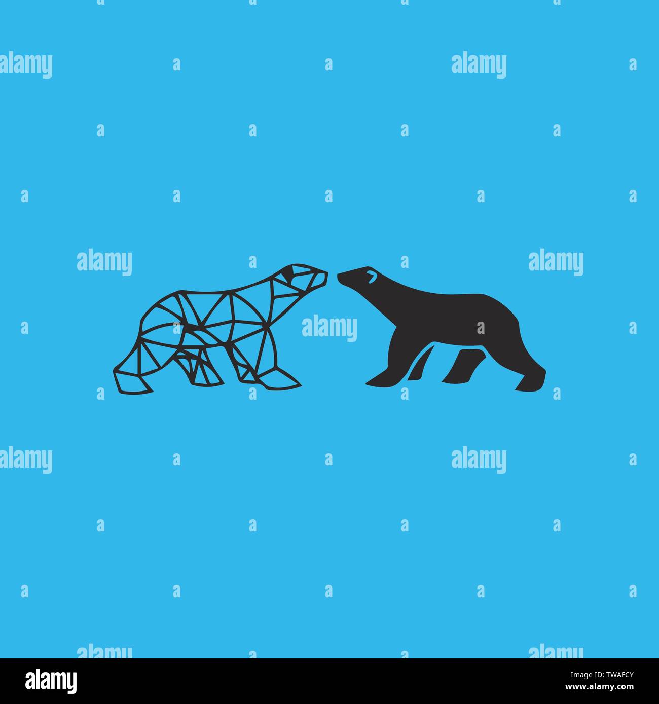 Große und schreckliche Bear logo Maskottchen Stock Vektor