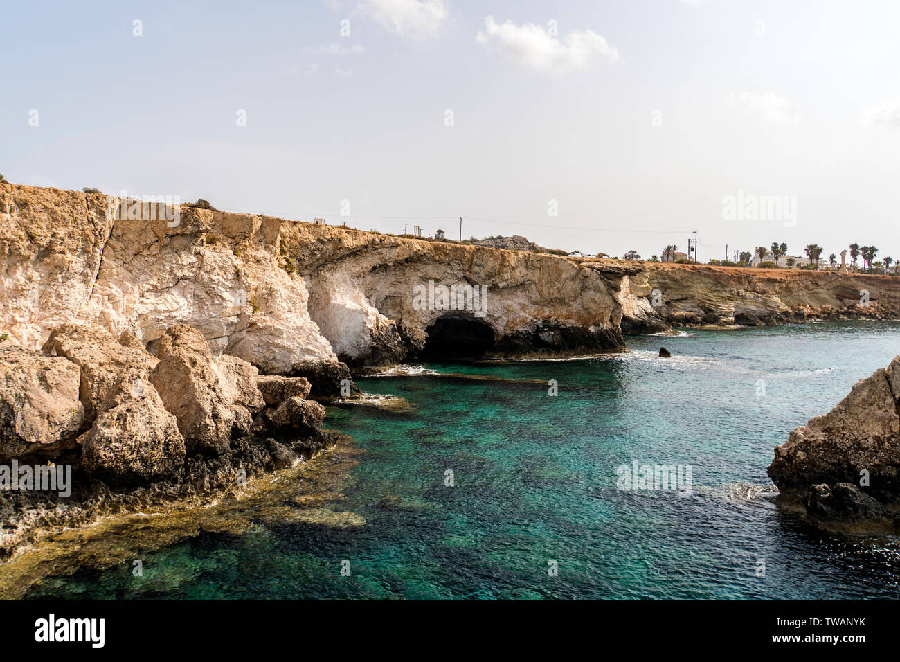 Felsen der Aphrodite, schöner Strand und Meer Bay, Zypern Insel Stockfoto