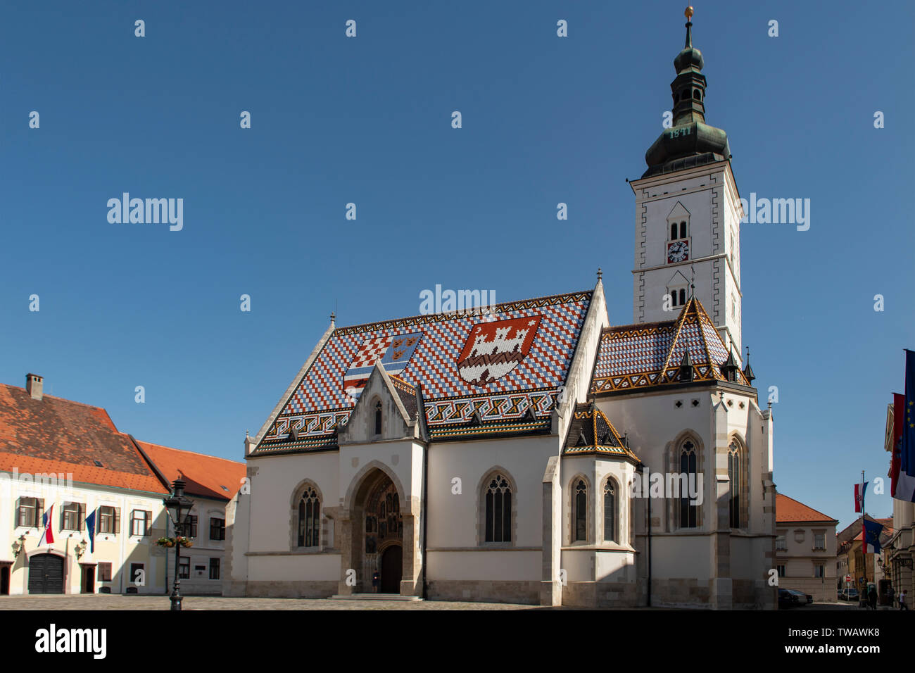 St Mark's Kirche, Zagreb, Kroatien Stockfoto