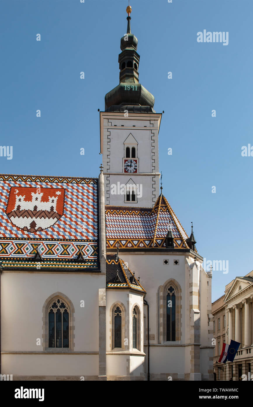 St Mark's Kirche, Zagreb, Kroatien Stockfoto