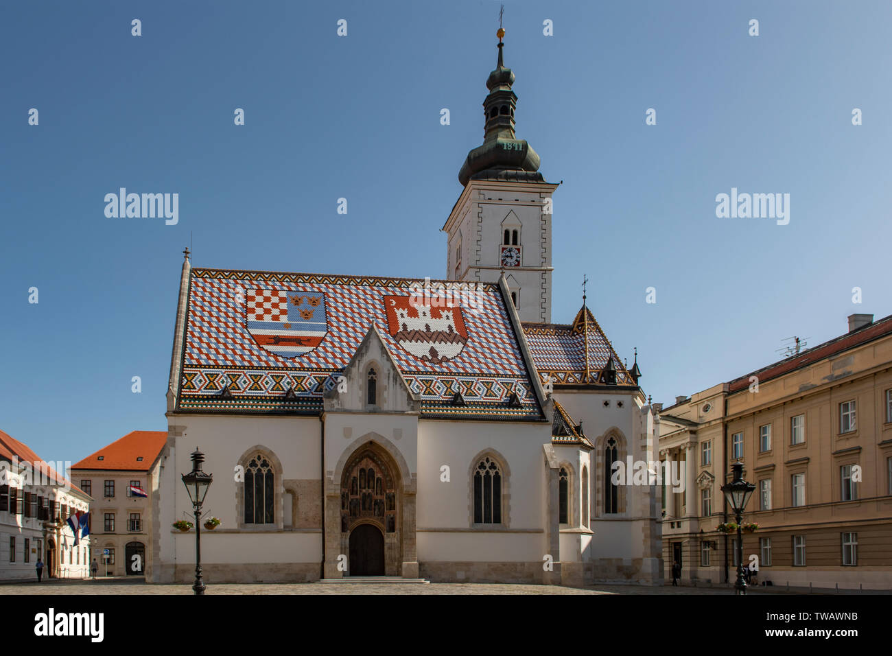 St Mark's Kirche, Zagreb, Kroatien Stockfoto