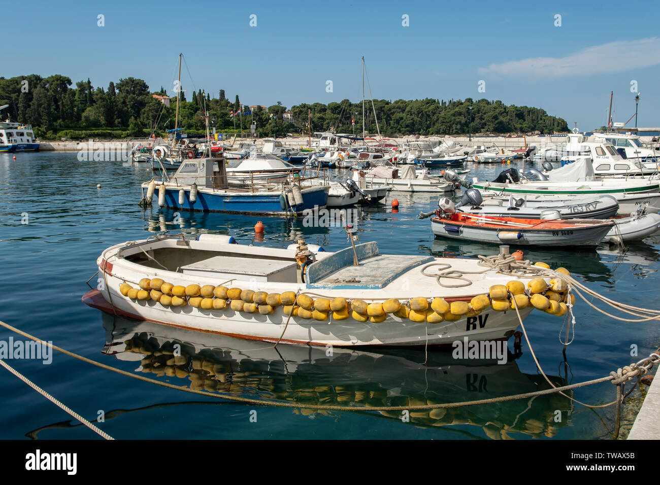 Hafen in Rovinj, Kroatien Stockfoto