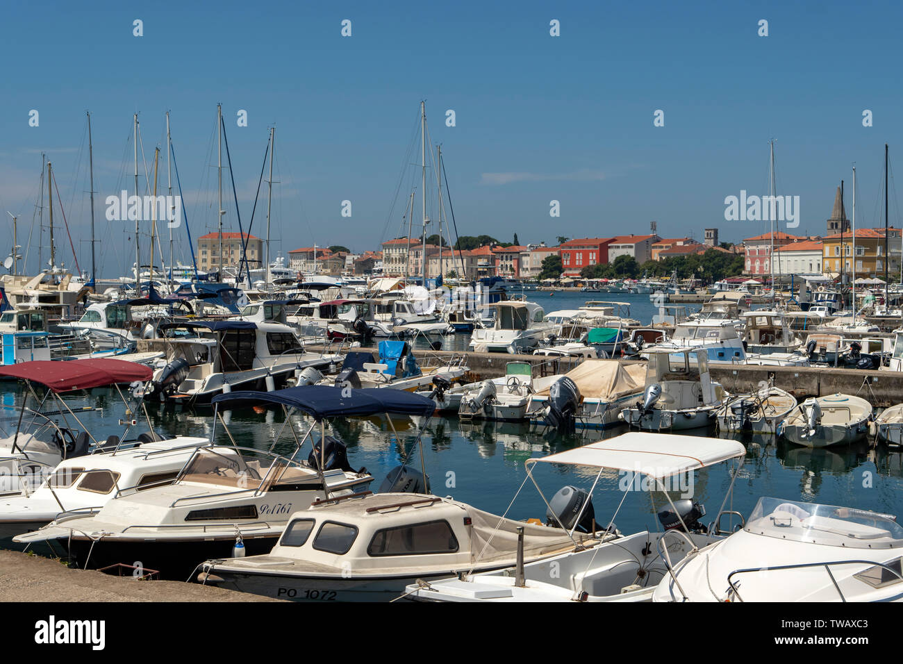 Marina in Rabac, Kroatien Stockfoto