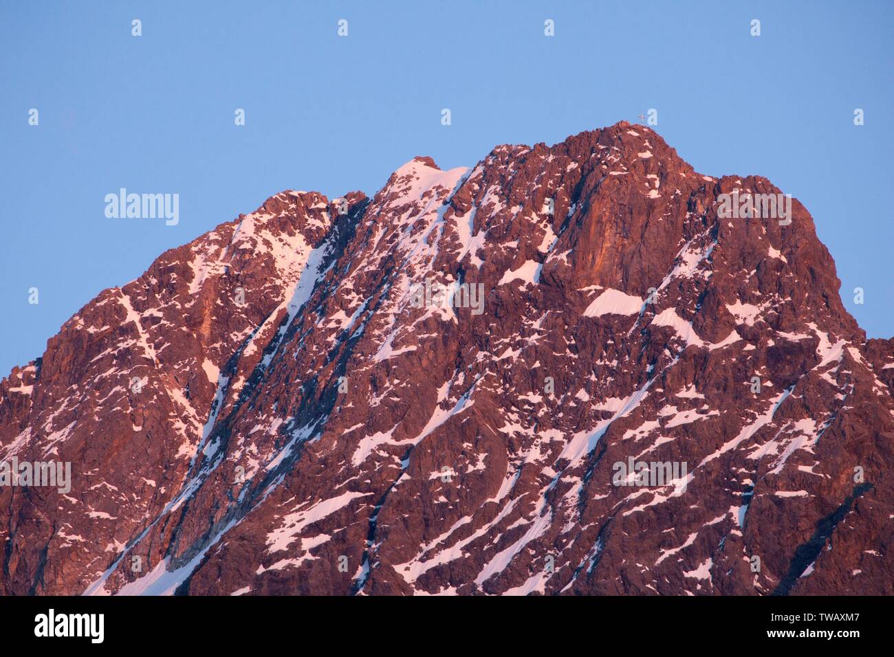 Österreich, Tirol, Acherkogel (Gipfel), Ötztal, Ötztaler Alpen. Stockfoto