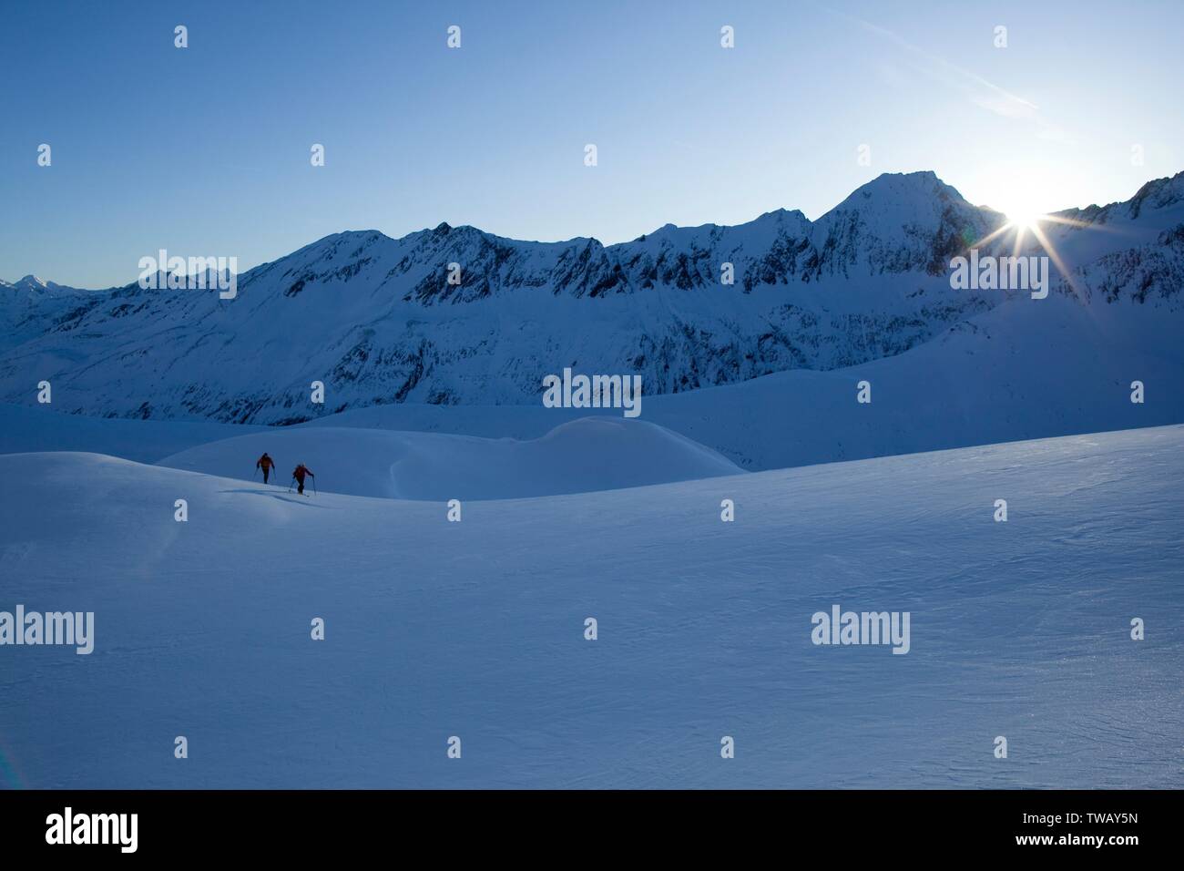 Österreich, Tirol, Ötztaler Alpen, Skitour Eiskoegele (Gipfel). Stockfoto