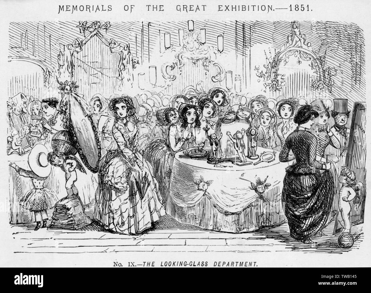 Cartoon, Looking Glass Department - Tolle Ausstellung Stockfoto