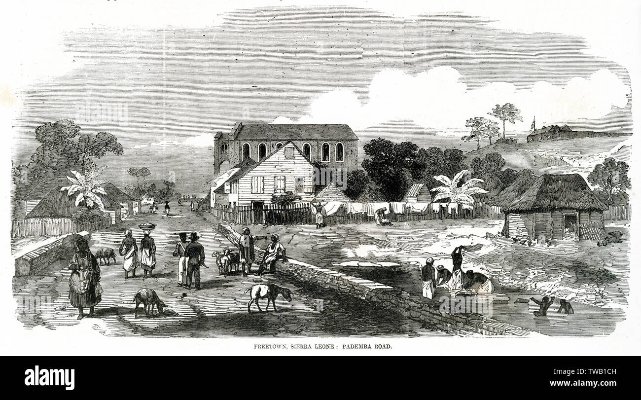 Freetown, Sierra Leone, West Afrika: Pademba Straße Datum: 1856 Stockfoto