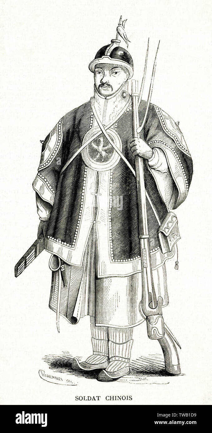 CHINESISCHER SOLDAT 1850S Stockfoto