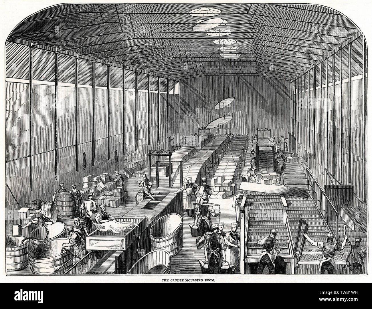 Nr. 3, Kerze Herstellungsverfahren auf der Preis Patent Kerze Firma: Die Leiste. 1849 Stockfoto