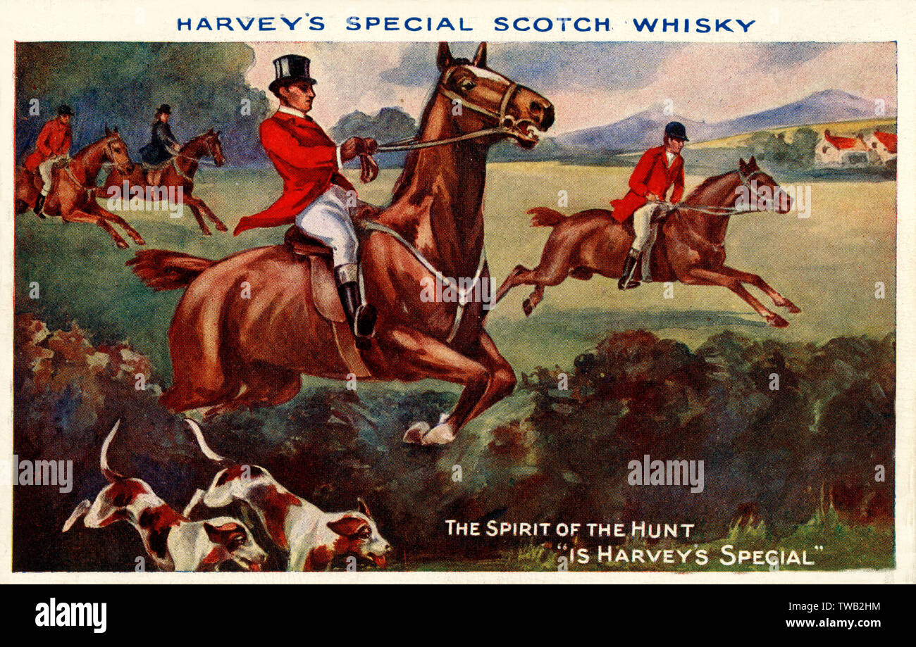 Werbepostkarte für Harveys Special Scotch Whisky Stockfoto