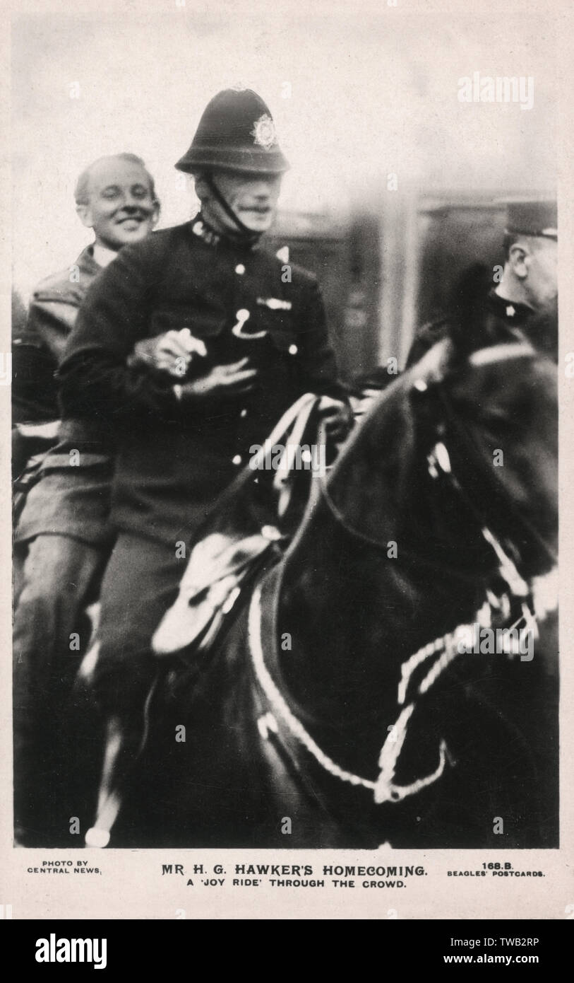 Harry Hawker - Homecoming des australischen Flugzeugpioniers Stockfoto