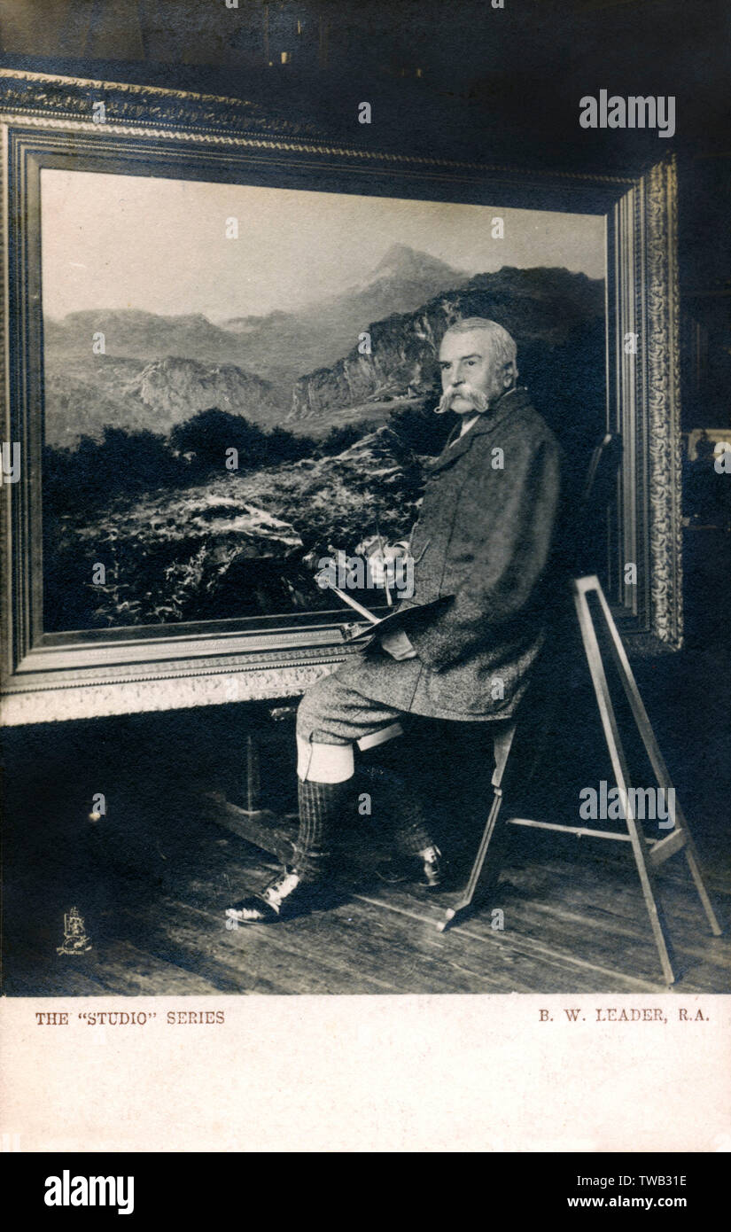 Benjamin Williams Leader, R.A. bei der Arbeit Stockfoto