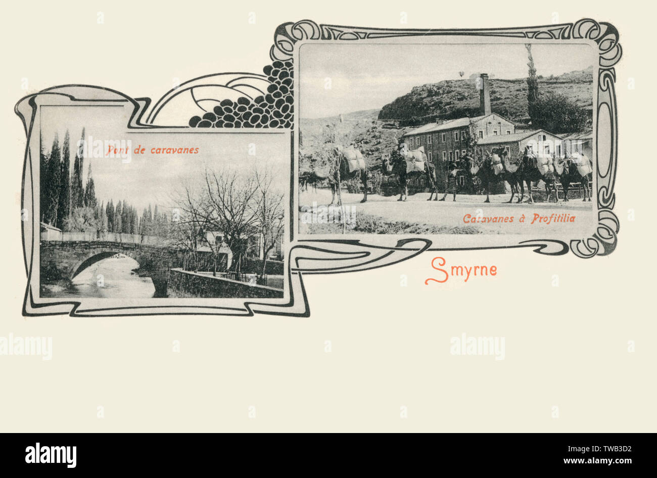 Zwei Bilder von Izmir, Türkei - Jugendstil-Rahmen Stockfoto