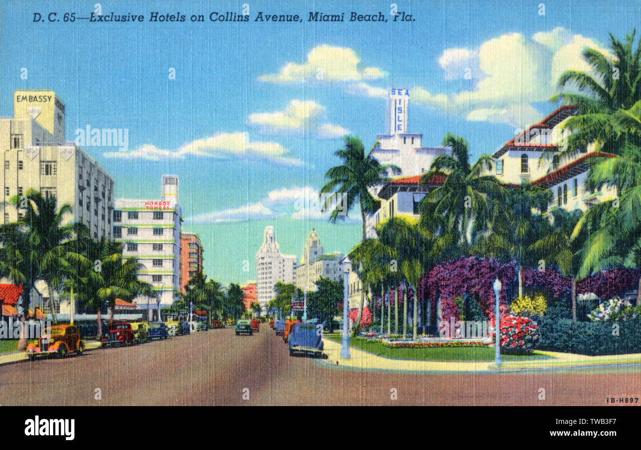 Miami Beach, Florida, USA - Hotels an der Collins Avenue Stockfoto