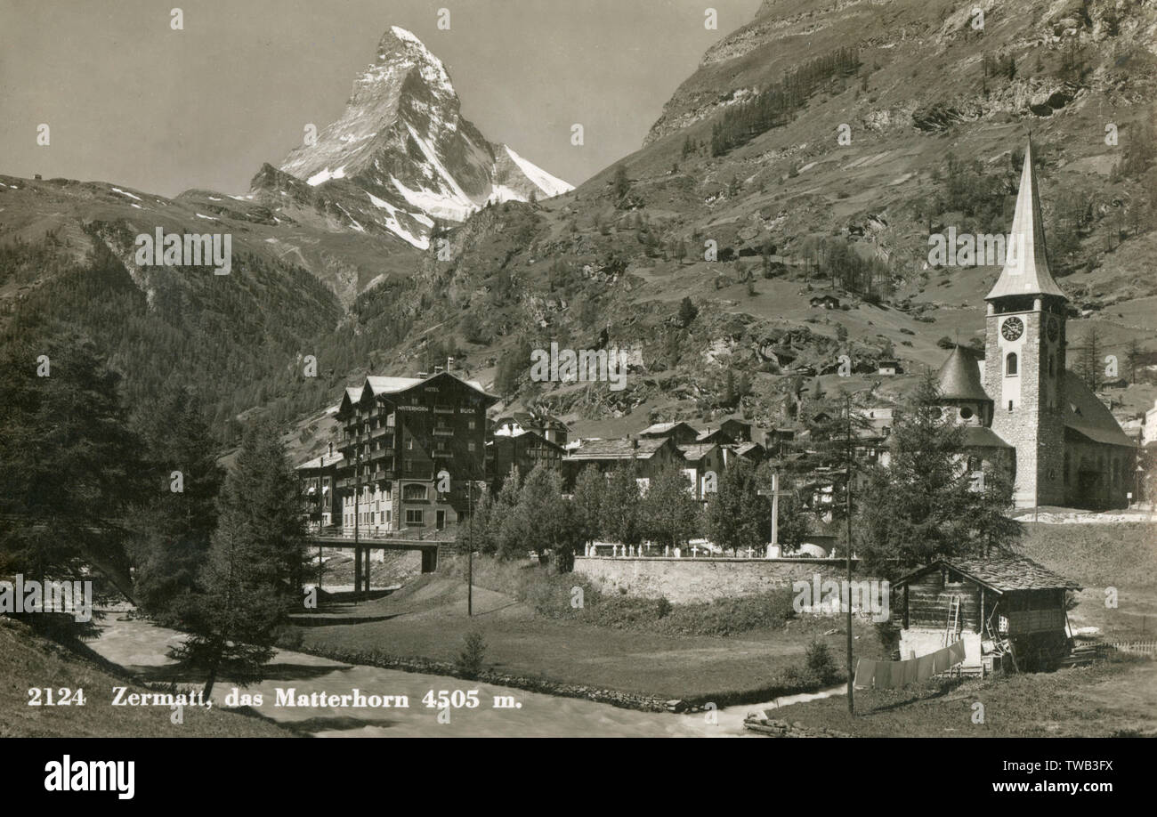 Zermatt und das Matterhorn - Schweiz Stockfoto