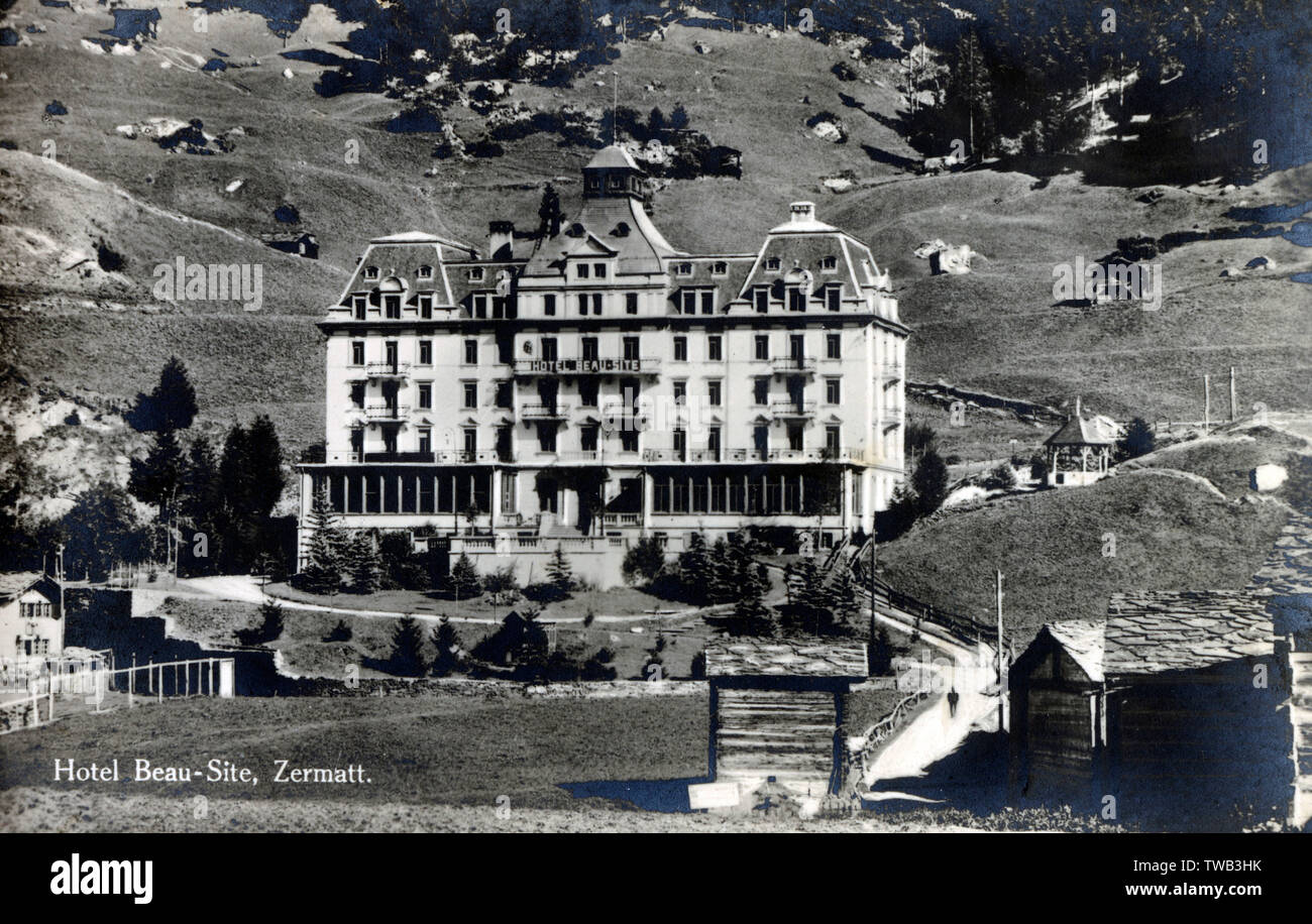 Zermatt, Schweiz - Hotel Beau-Site Stockfoto
