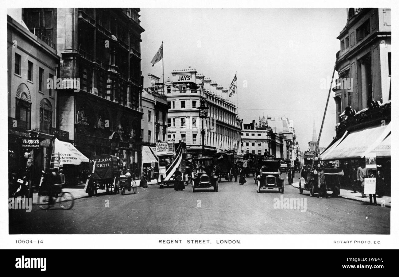 Geschäftige Szene in der Regent Street, Central London Stockfoto Geschäftige Szene in der Regent Street, Central London Stockfoto