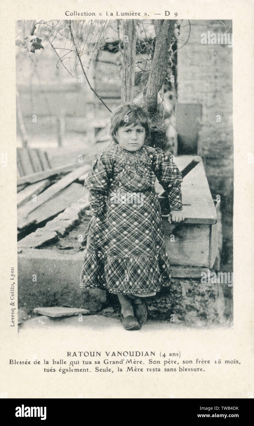 Türkei - armenischer Völkermord, Adana - Junge Überlebende Stockfoto