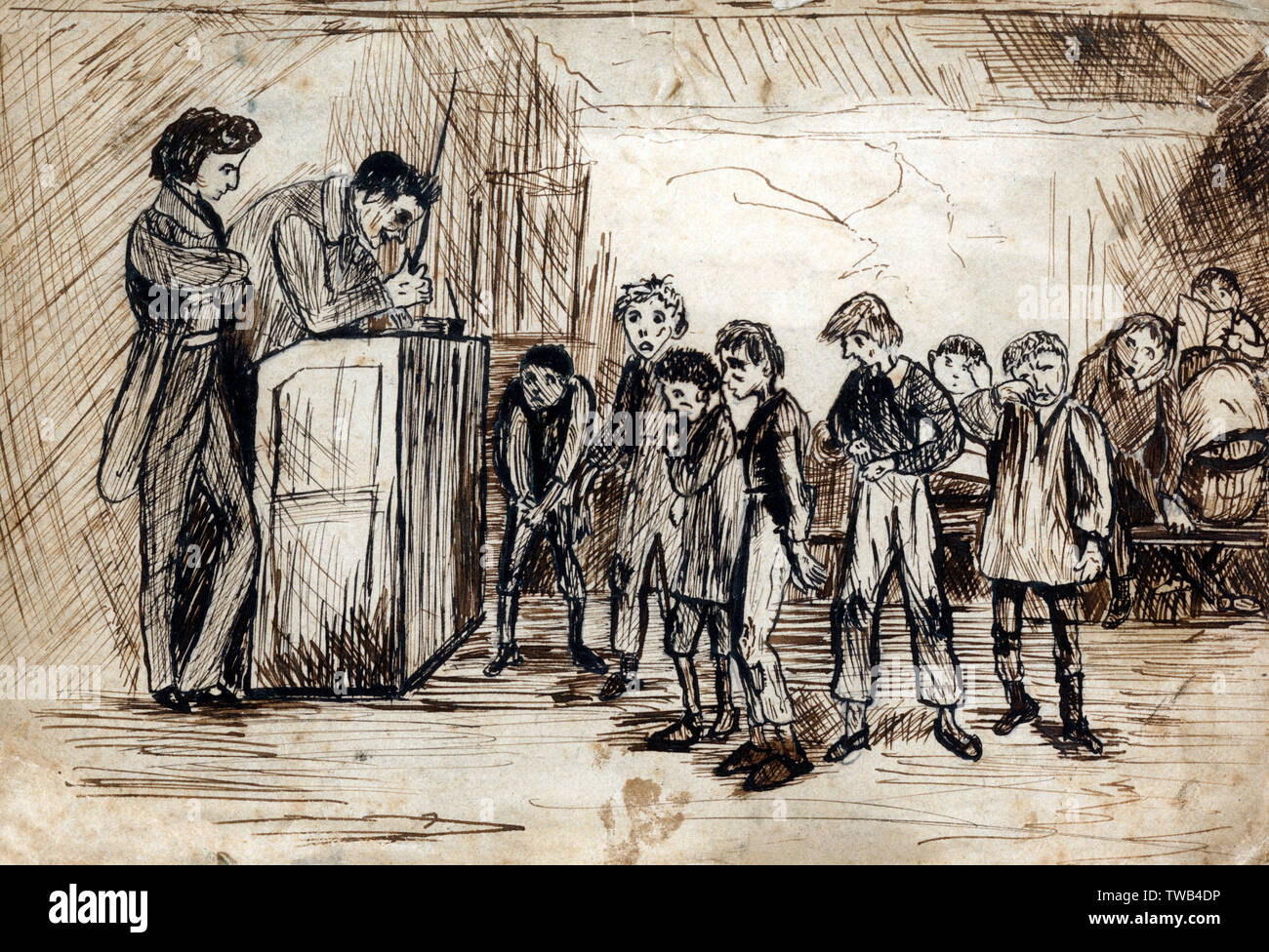 Nicholas Nickleby als Assistent von Wackford Squeers Stockfoto