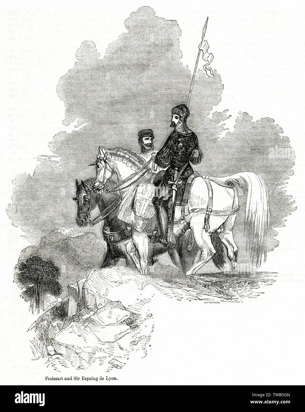 Jean Froissart und Sir Espaing de Lyon Stockfoto