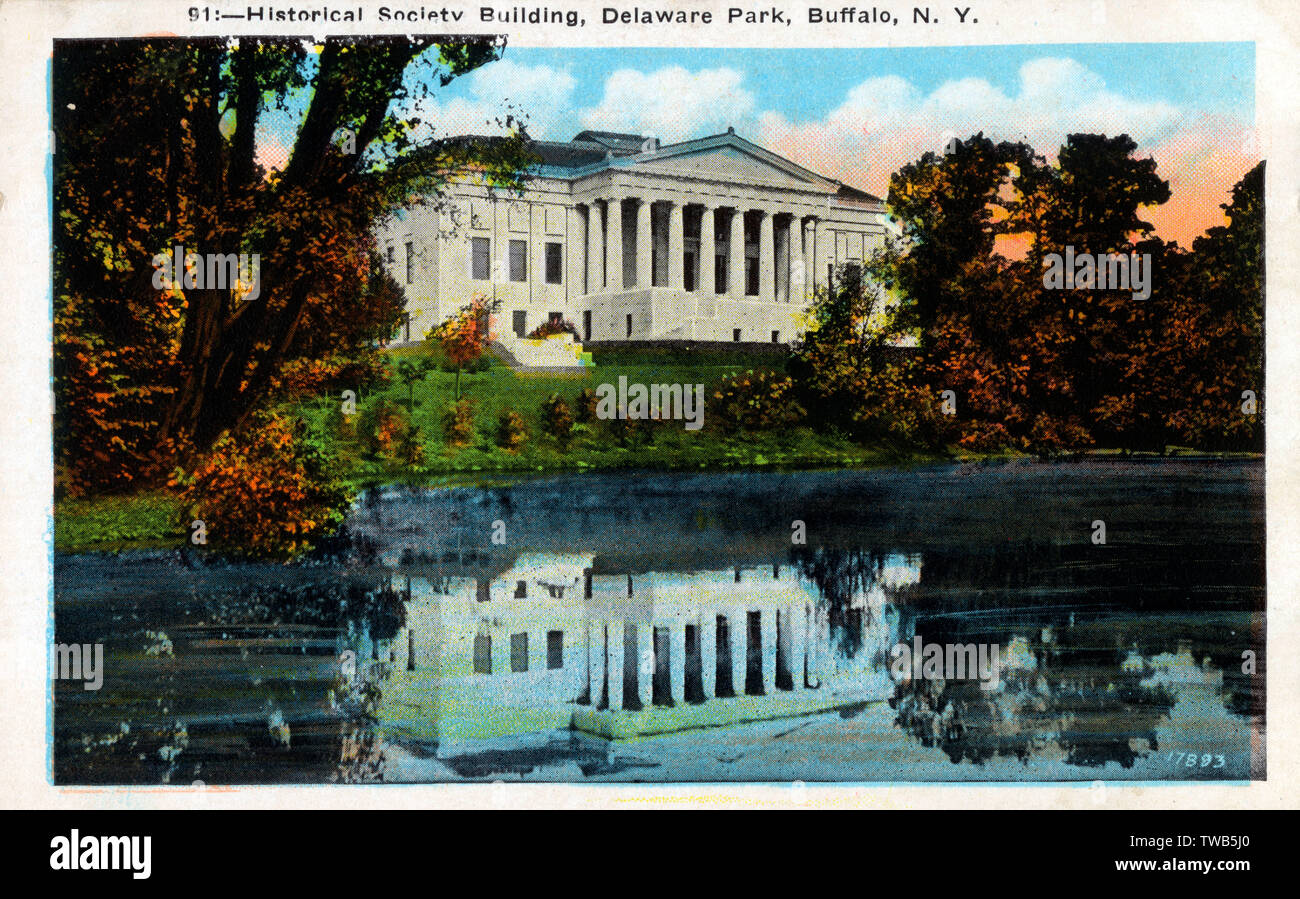 Historisches Gesellschaftsgebäude, Delware Park, Buffalo, NY State Stockfoto