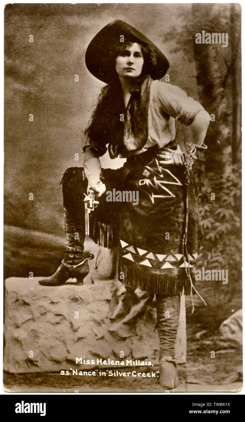 Helena Millais (1886-1970), Schauspielerin und Schriftstellerin, in Kostüm wie Nance in Silver Creek. Datum: ca. 1912 Stockfoto