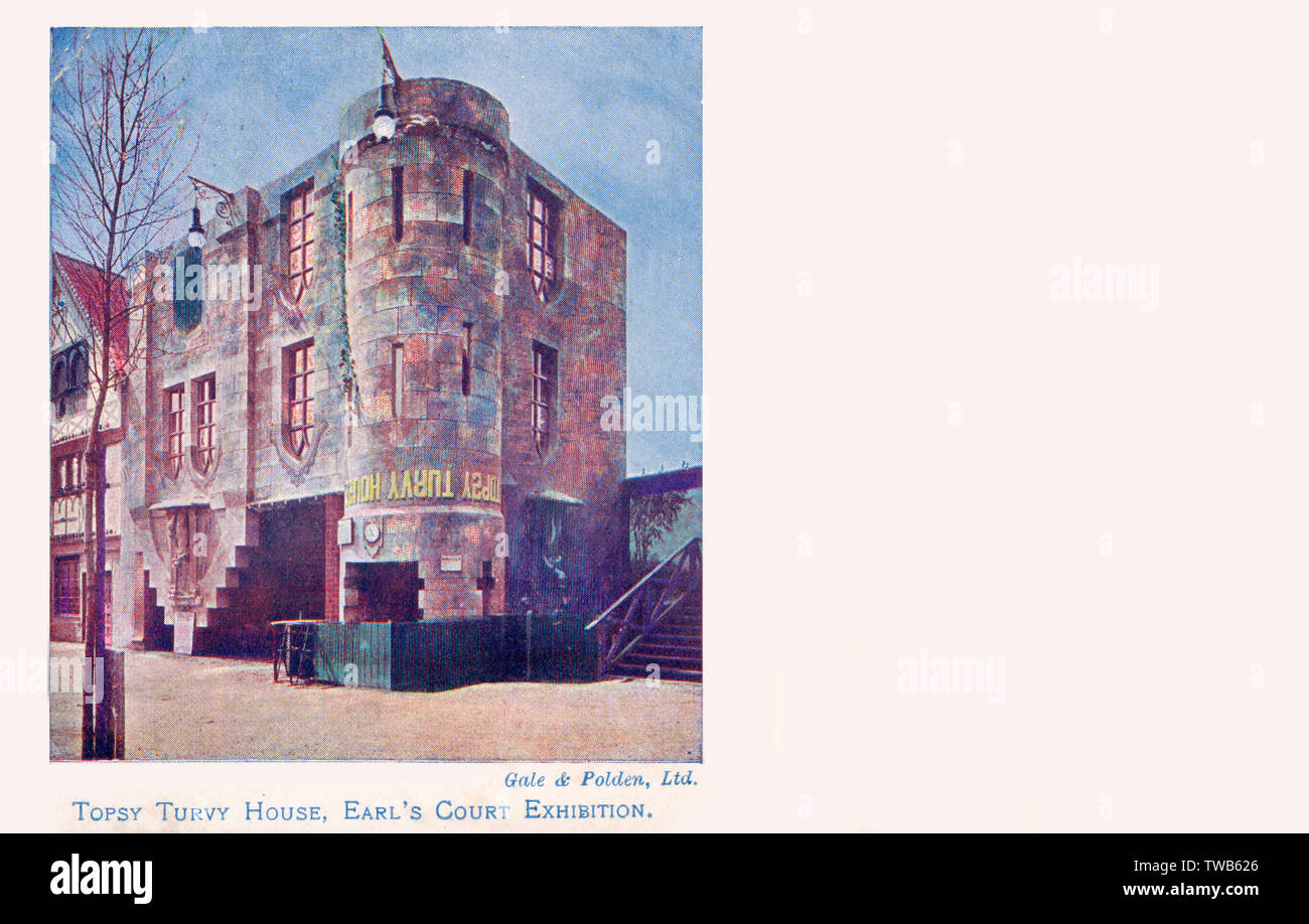 Earl's Court-Ausstellung von 1902 - das Topsy Turvy House Stockfoto