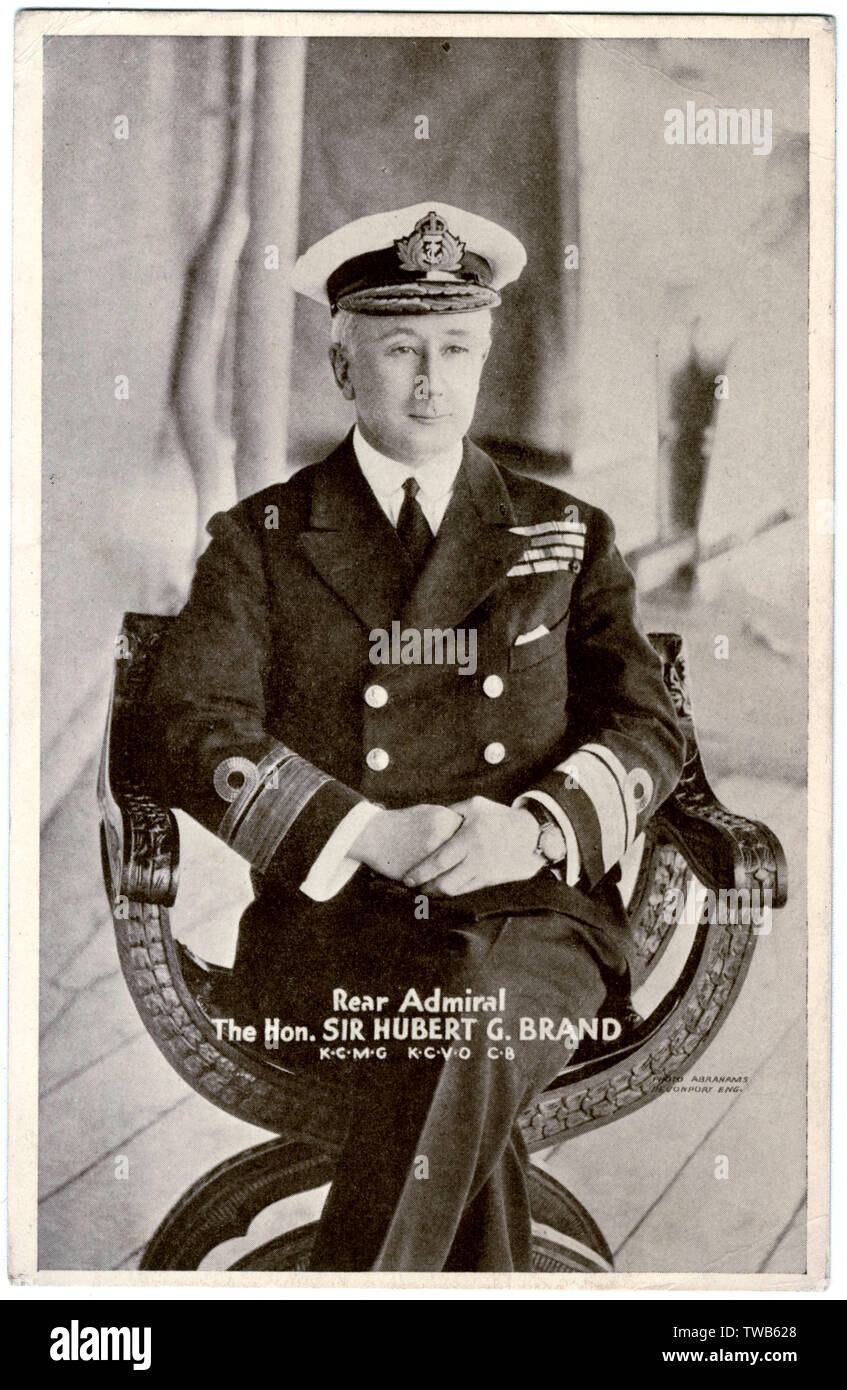 Konteradmiral Sir Hubert George Brand, britischer Marineoffizier Stockfoto
