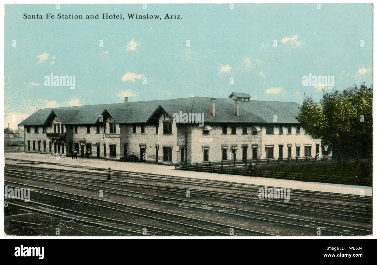 Santa Fe Station and Hotel, Winslow, Arizona, USA Stockfoto