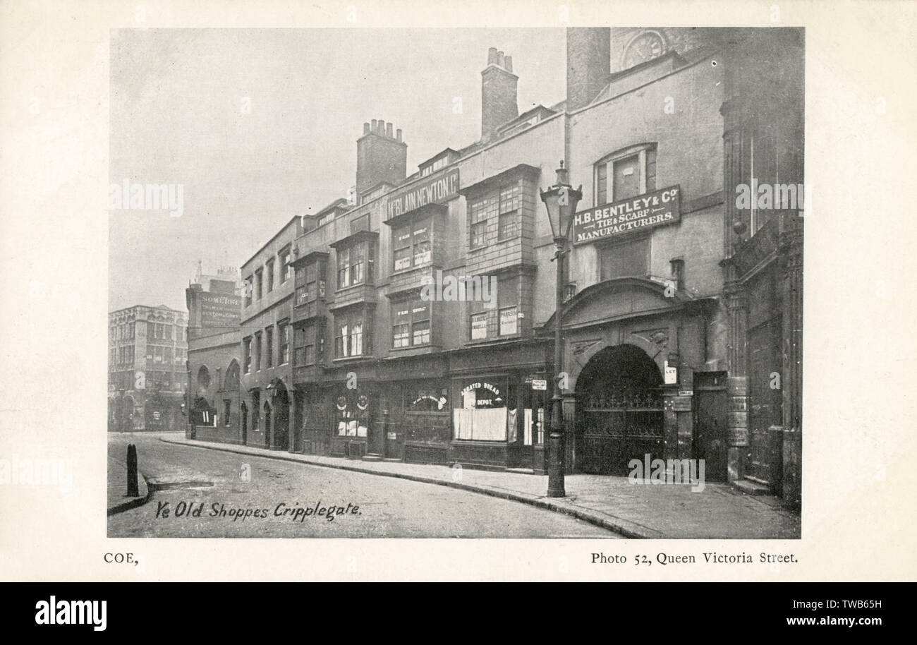 Old Shops auf der Cripplegate, London Stockfoto