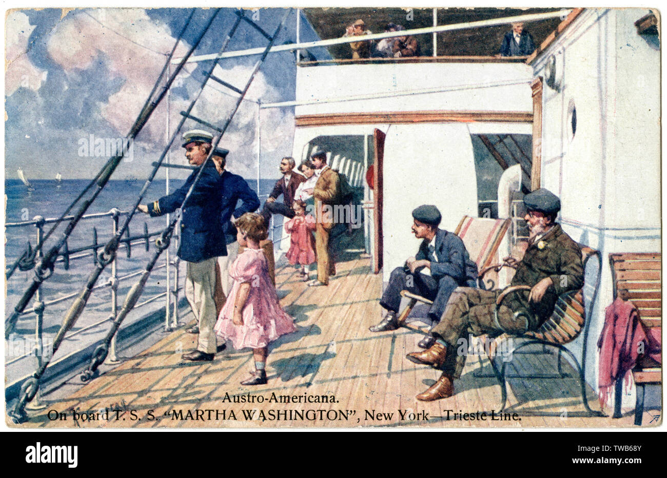 SS Martha Washington, mit Passagieren an Deck Stockfoto